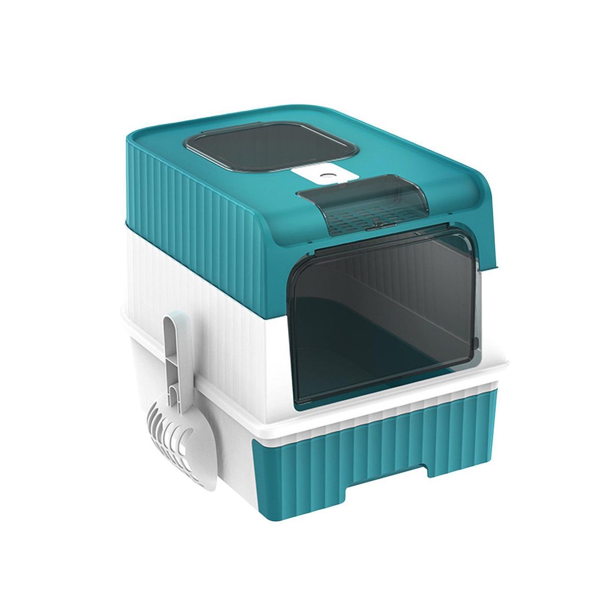 DEFENSOR FOREVER - Arenero Para Gatos Con Bandeja Sanitaria Con Luz Led Verde.