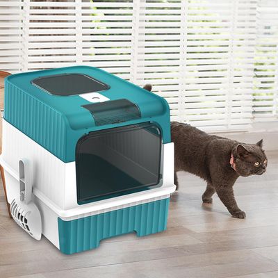 Imagen 2 del producto Arenero Para Gatos Con Bandeja Sanitaria Con Luz Led Verde.