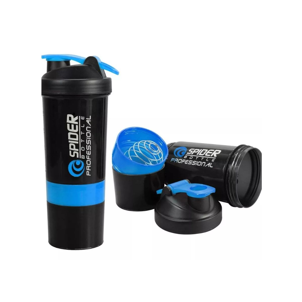 GENERICO - Shaker 3 En 1, Botella Mezclador Batidos Proteina 500ml Gym