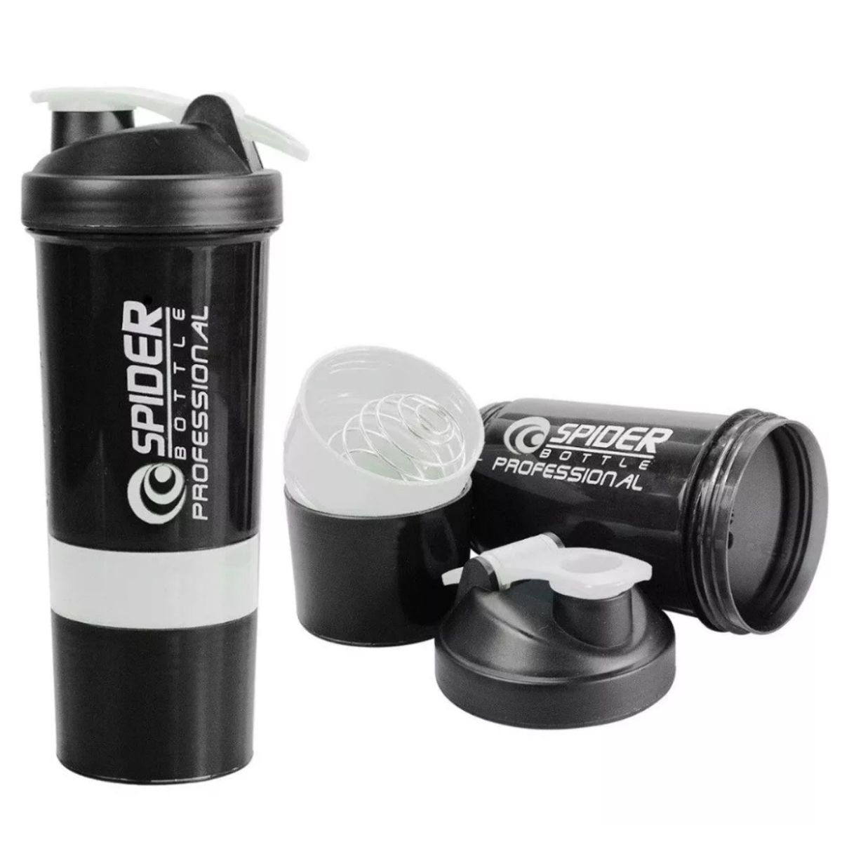 GENERICO - Shaker 3 En 1, Botella Mezclador Batidos Proteina 500ml