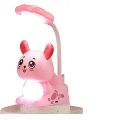 GENERICO - Lampara, Sacapuntas, Lapicero 3 En 1, diseño perro, Rosado
