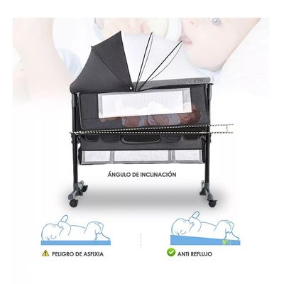 Imagen 2 del producto Cuna Colecho Mecedora Con Ruedas Gris