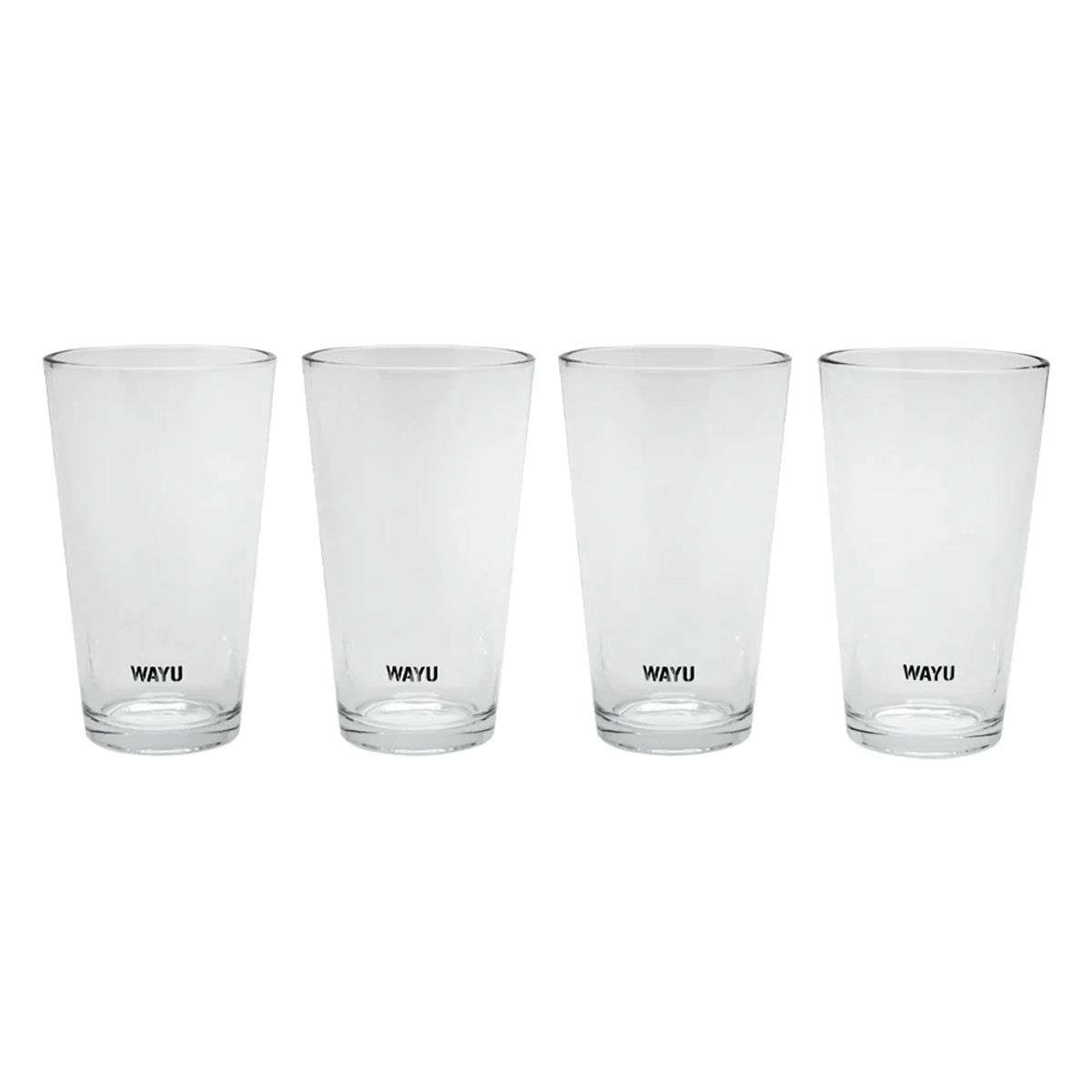 WAYU - Set 4 Vasos Wayu Vidrio Grueso 475mL Crystal Glass Bebida Jugo