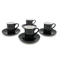 Set 4 Tazas Y Platos 90mL Expresso 8 Piezas Cafe Expresso