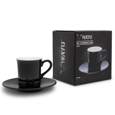 Imagen 2 del producto Set 4 Tazas Y Platos 90mL Expresso 8 Piezas Cafe Expresso