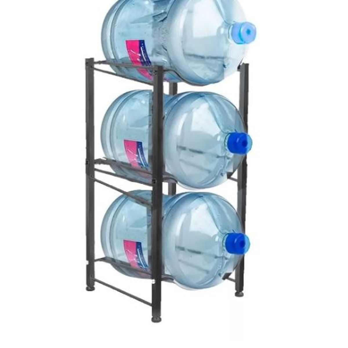 GENERICO - Estante Organizador Rack 3 Botellones Agua 20lts Negro