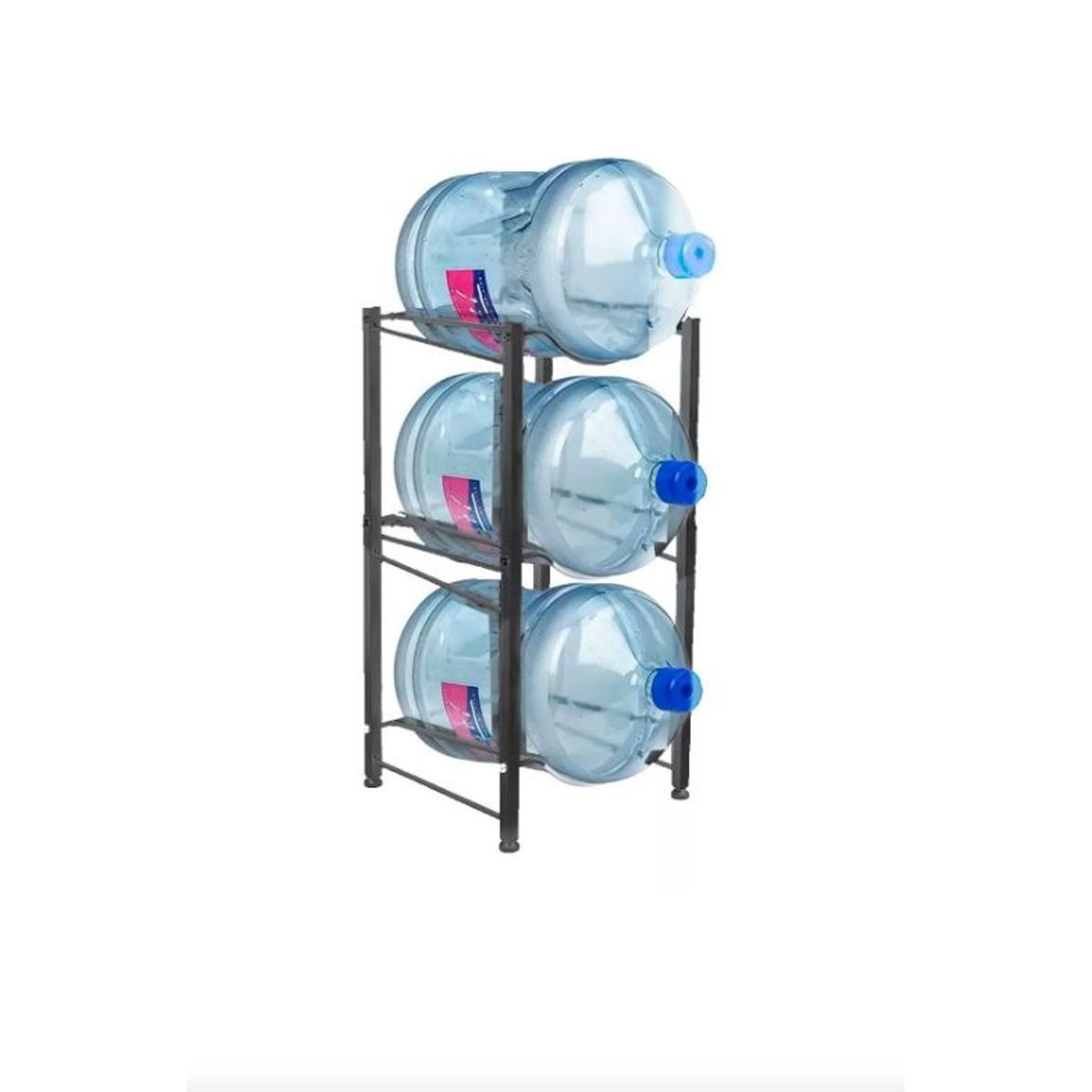 GENERICO - Estante Organizador Rack 3 Botellones Agua 20lts Negro