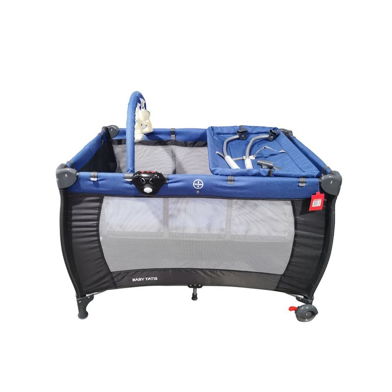 BABYMINE - Cuna Corral Para bebé Con Mudador 3 en 1 Azul  Babymine