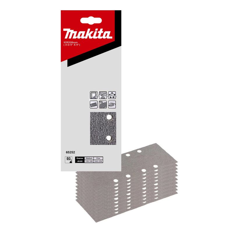 MAKITA - Lija Multiuso (10un) 93x228 G80 Makita D-65252
