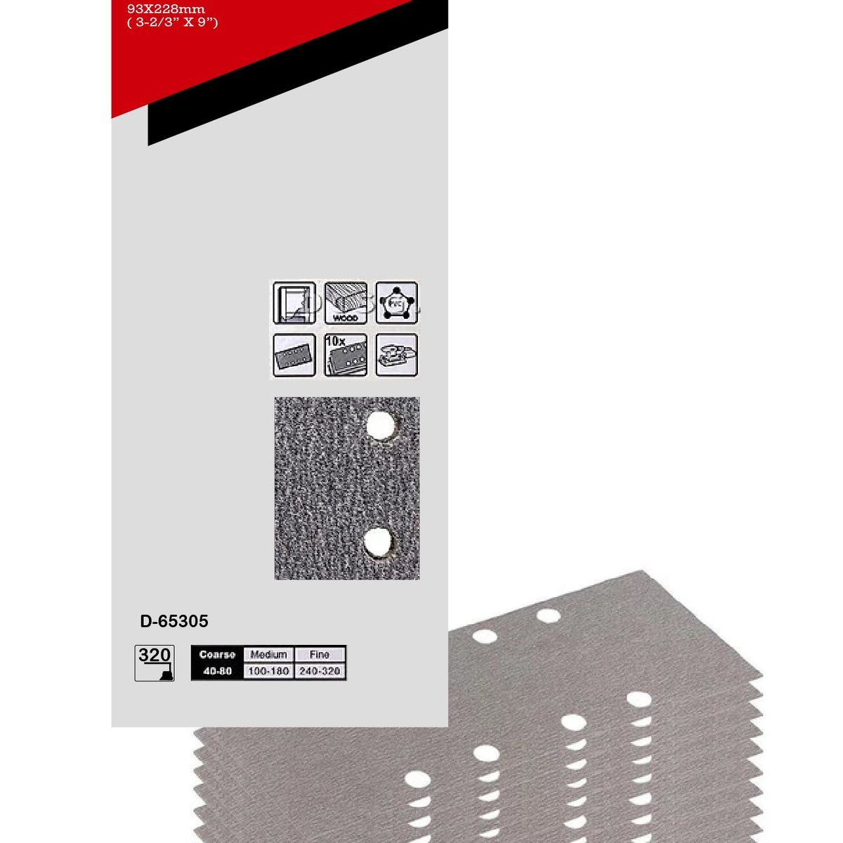 MAKITA - Lija Multiuso (10un) 93x228 G320 Makita D-65305