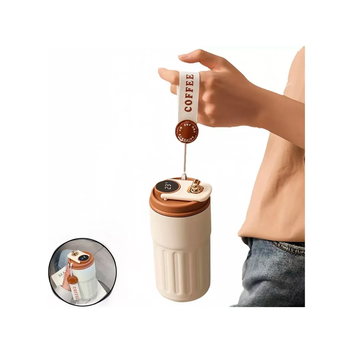 GENERICO - Taza De Café Inteligente Con Pantalla De Temperatura Termo