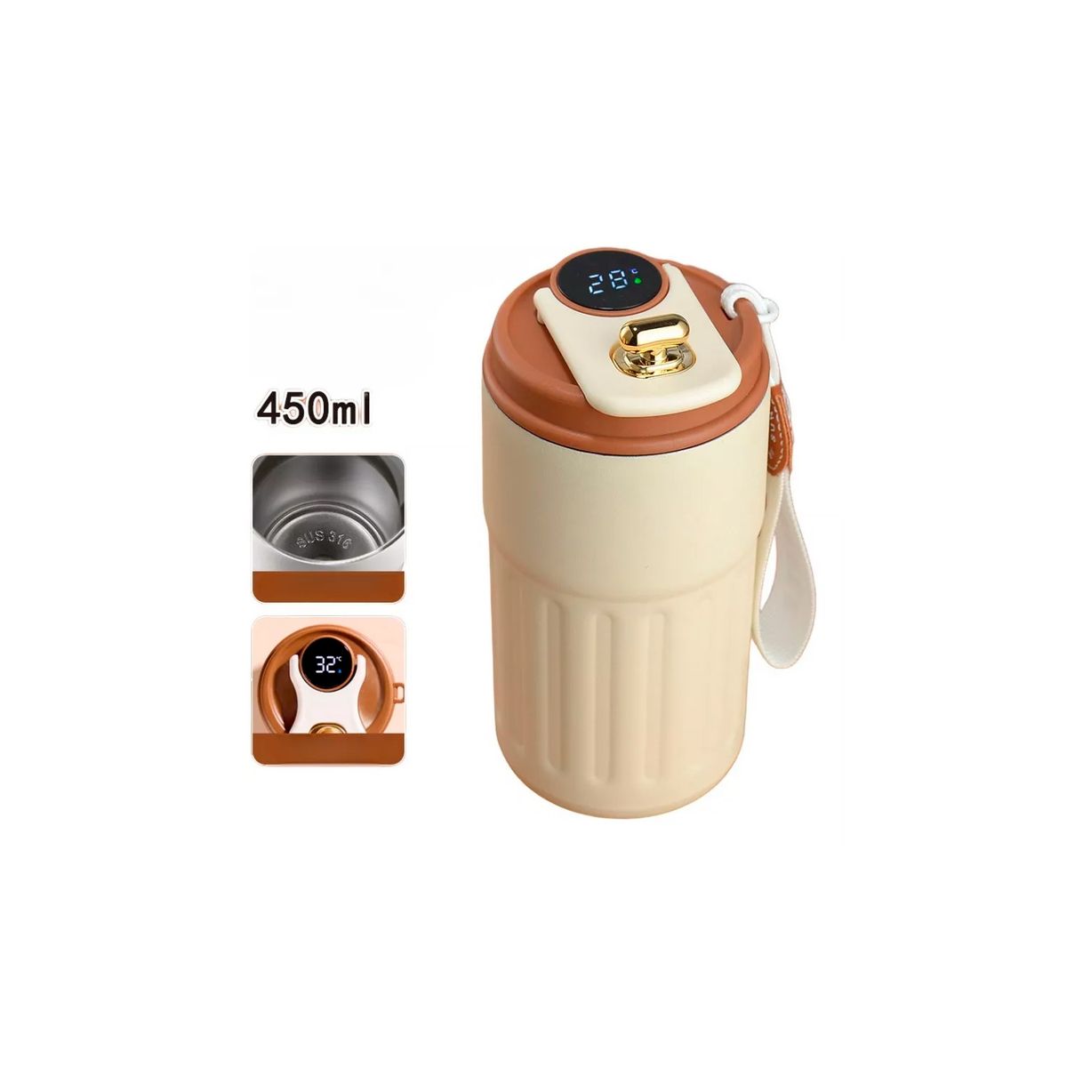 GENERICO - Taza De Café Inteligente Con Pantalla De Temperatura Termo