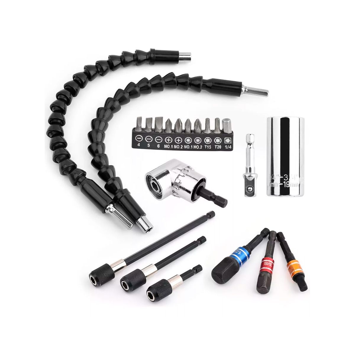 GENERICO - Dado Universal Llave De Tubo Y 105° Adaptador Angular 21pcs