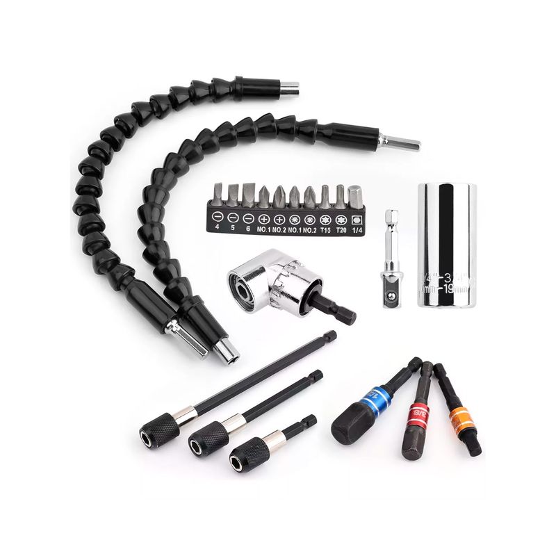 GENERICO - Dado Universal Llave De Tubo Y 105° Adaptador Angular 21pcs