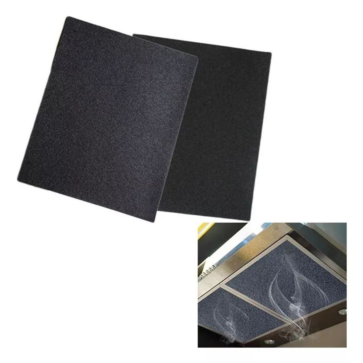 KUANGYE - Dos Filtros Universales Campanas Carbón Activado 60 X 60 Cm