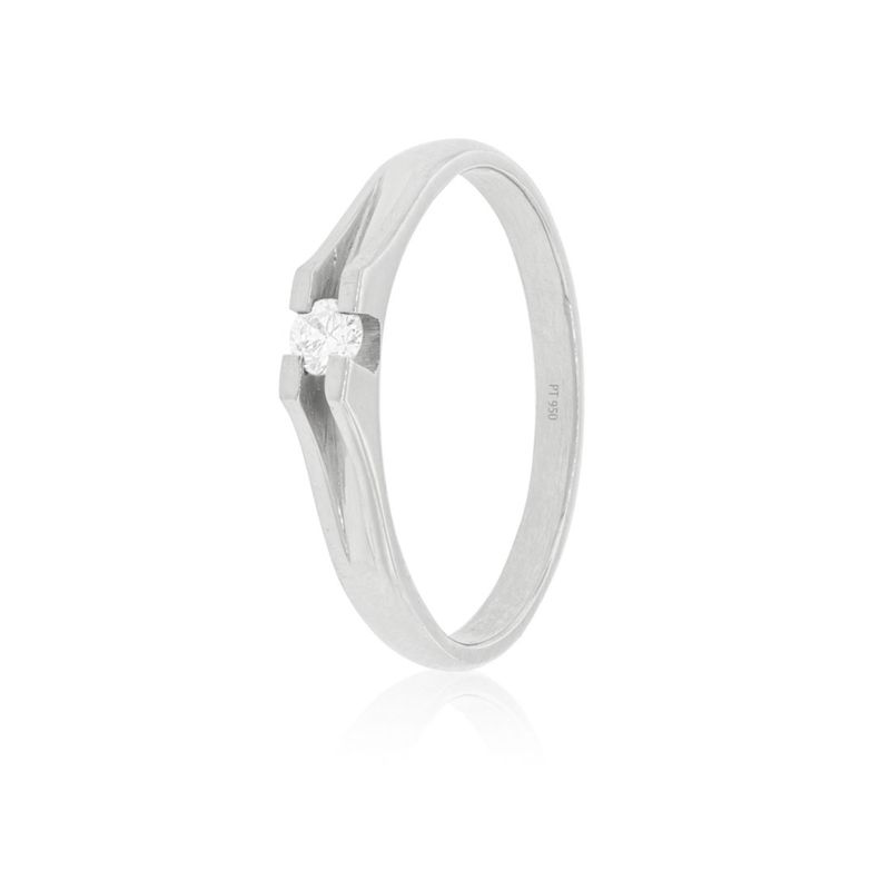 JB JOYAS BARON - Anillo Compromiso Platino 950  Milán 1x14ptos Diamante