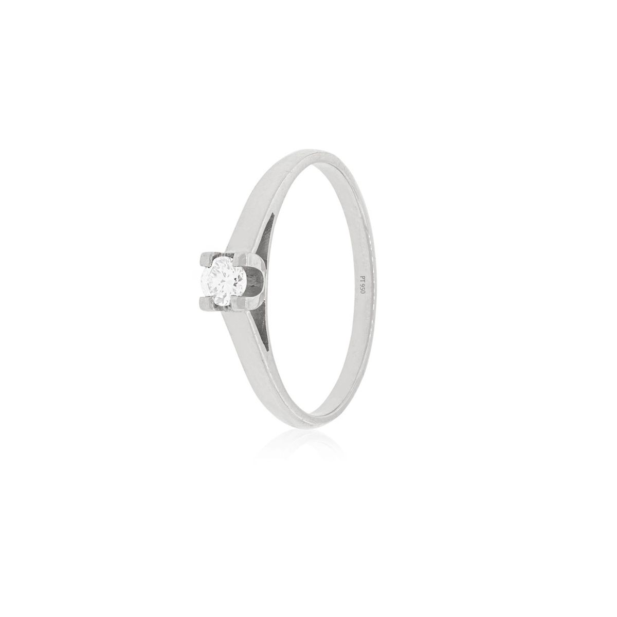 JB JOYAS BARON - Anillo Compromiso Platino 950  Nápoles 1x14ptos Diamante