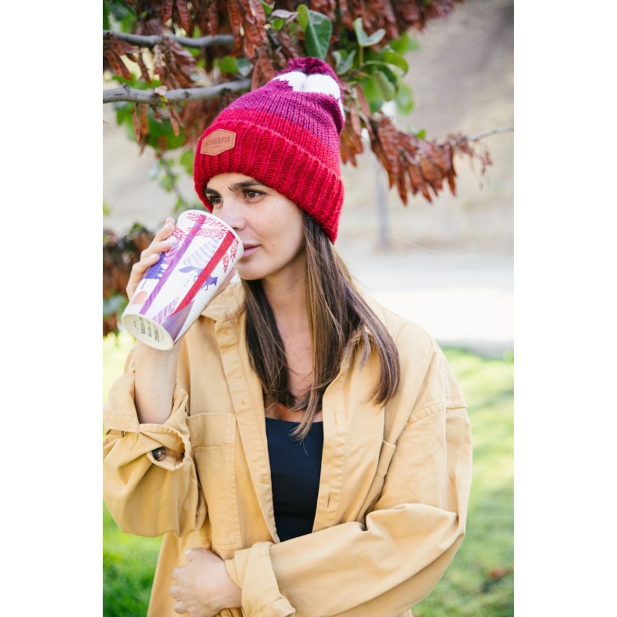 NERFIS - Gorro de lana Nerfis Chiporro Burdeo