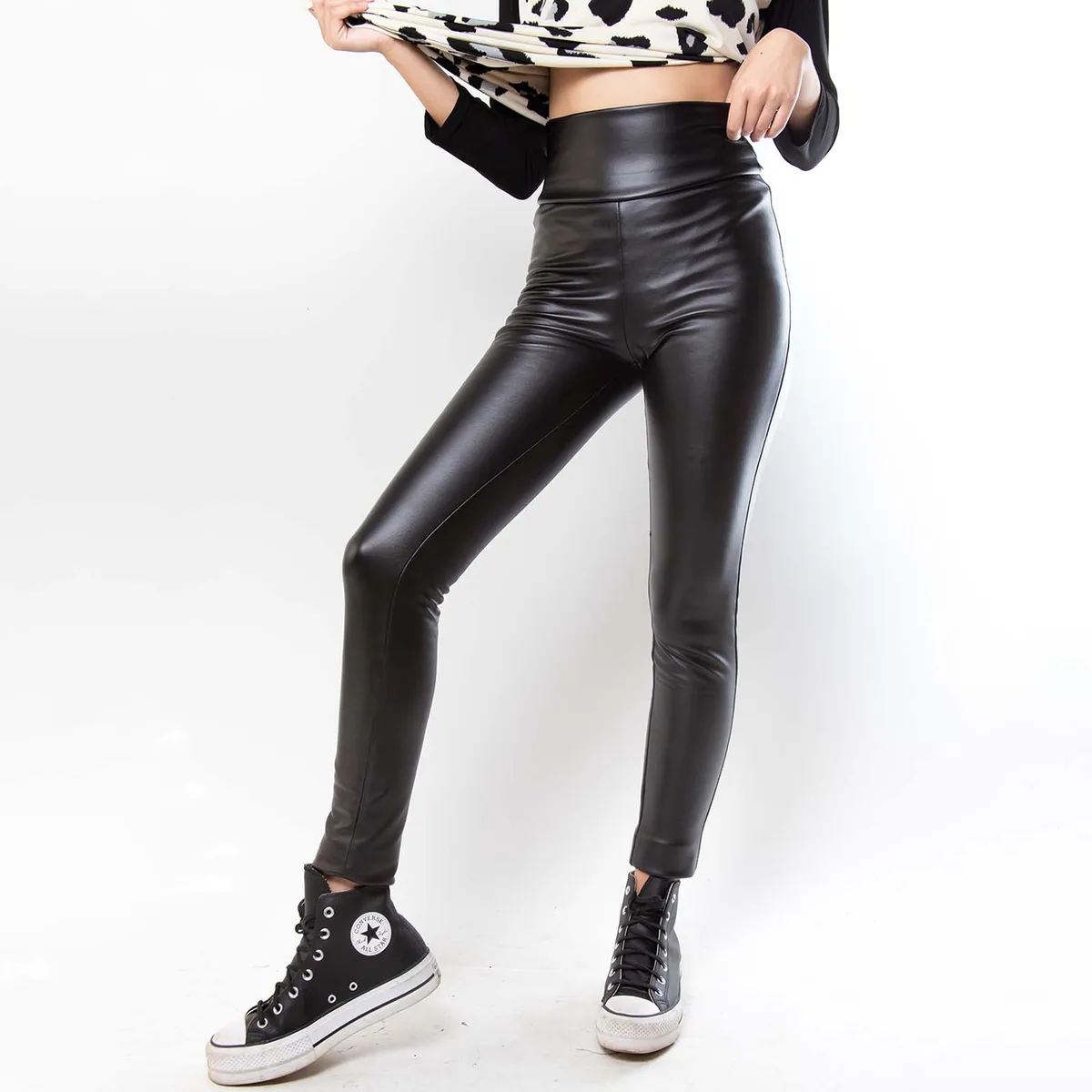 NATALIA SEGUEL - Calza Ecocuero Negro Natalia Seguel