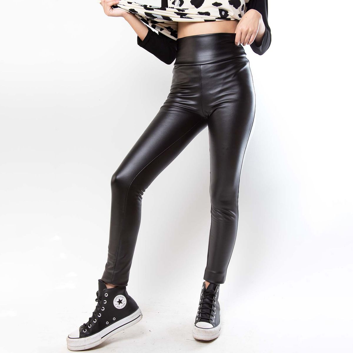 NATALIA SEGUEL - Calza Ecocuero Negro Natalia Seguel