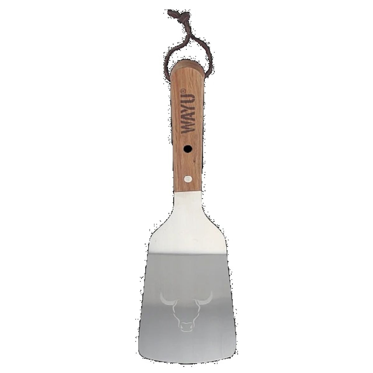 WAYU - Espatula Cocina Acero Inoxidable Mango Madera 31cm Asado Wayu