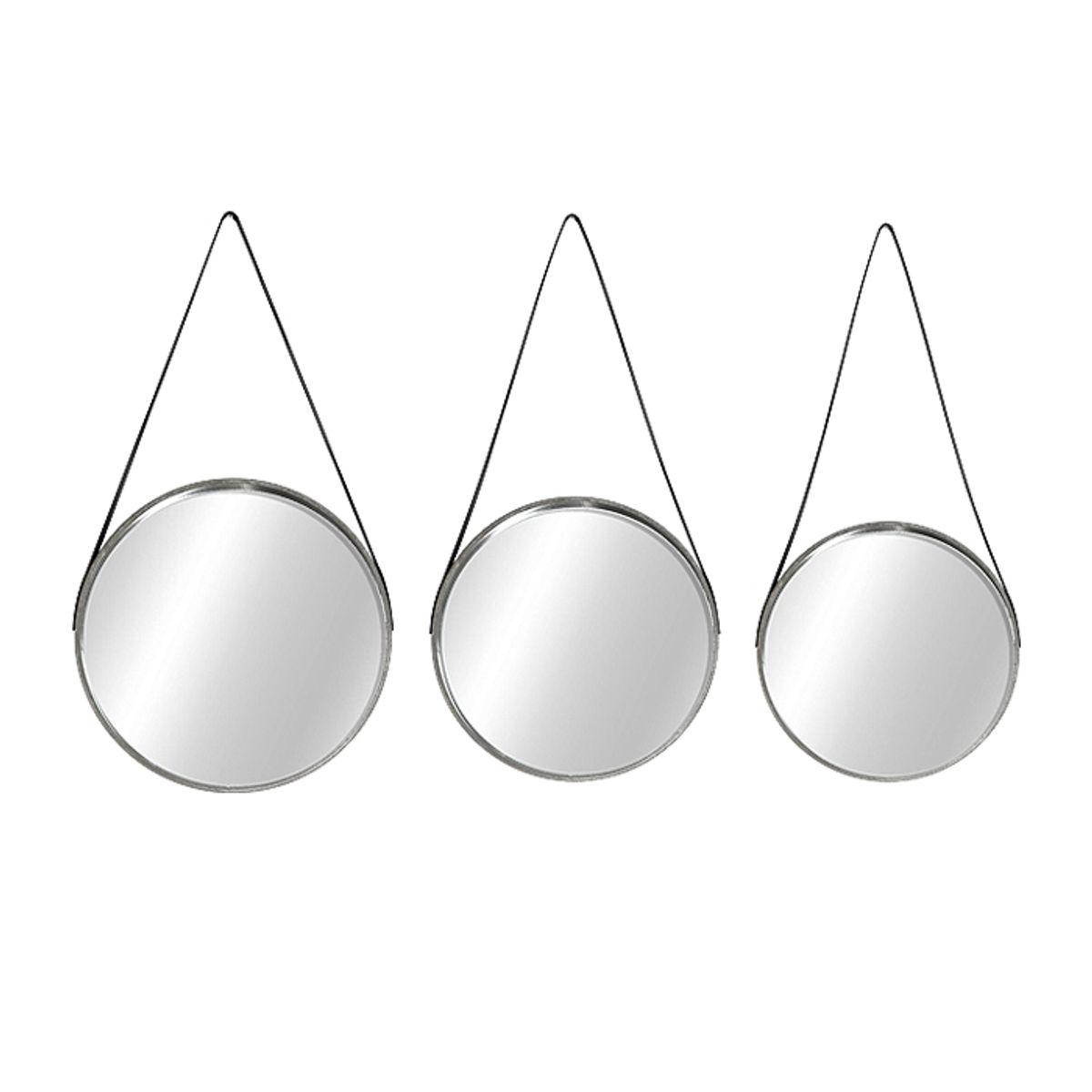 MSA MUEBLES SANTA ANA - Set 3 Espejos Correa Cuero