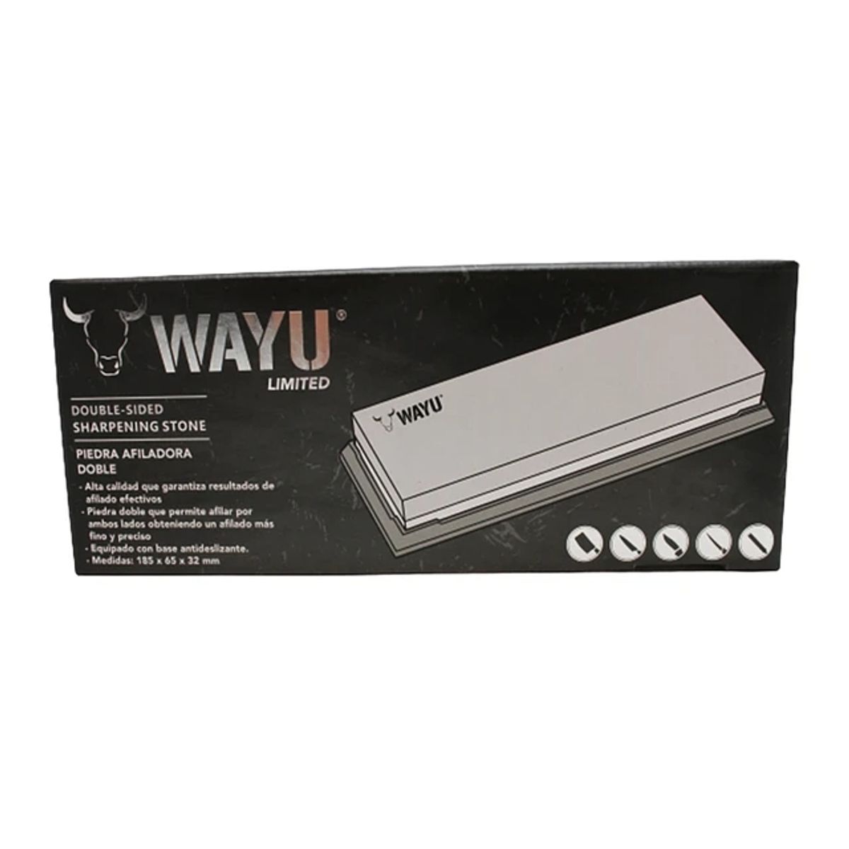 WAYU - Piedra Afiladora De Cuchillos Wayu Con Base Antideslizante