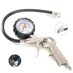 NOVYSTOR - Pistola Para Inflar Y Calibrar Neumaticos Con Manometro