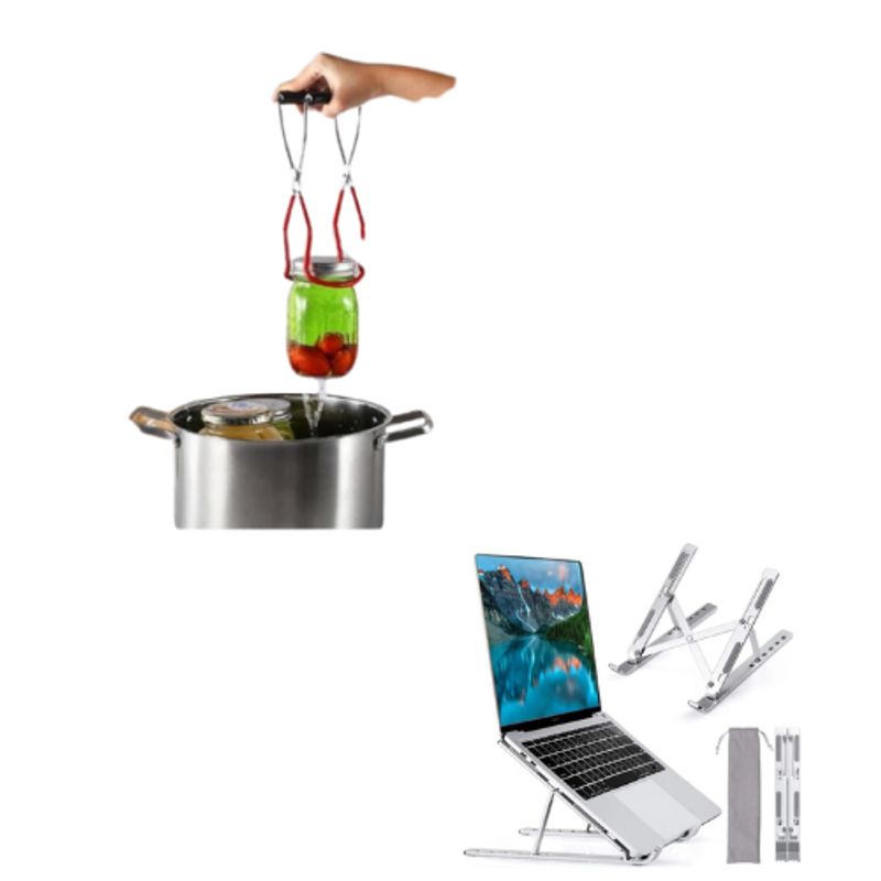 GENERICO - Pinza Elevadora De Frascos De Conservas Calientes +Soporte Aluminio