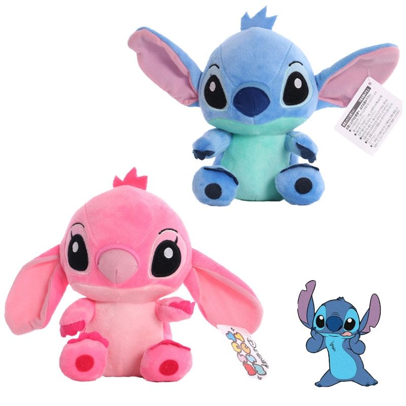 GENERICO - Set 2 Peluches Stitch y Angel de Lilo Y Stitch 20 Cm Kawaii