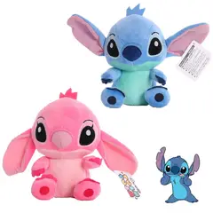 GENERICO - Set 2 Peluches Stitch y Angel de Lilo Y Stitch 20 Cm Kawaii
