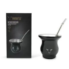 WAYU - Mate Insulado Set Con Bombilla 230ml Acero Inoxidable
