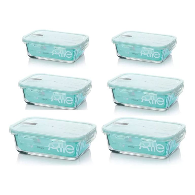 Pack 6 Hermeticos Taper Vidrio Templado Allegra.
