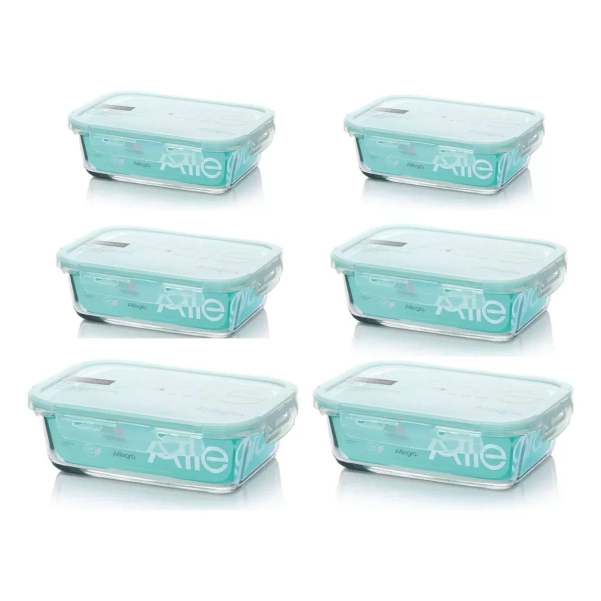 ALLEGRA - Pack 6 Hermeticos Taper Vidrio Templado Allegra