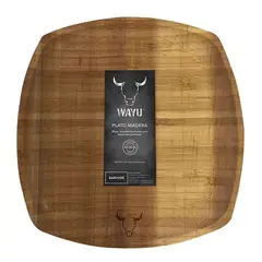 WAYU - Plato cuadrado 25x25cm cm Aperitivo Madera Asado Cocina