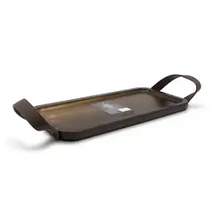 WAYU - Bandeja Para Picoteo Asado 28x14cm Con Agarre De Cuero