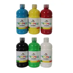 SEIGARD - Set 6 Temperas Lavables 500 ml. 500TP-6PK Multicolor