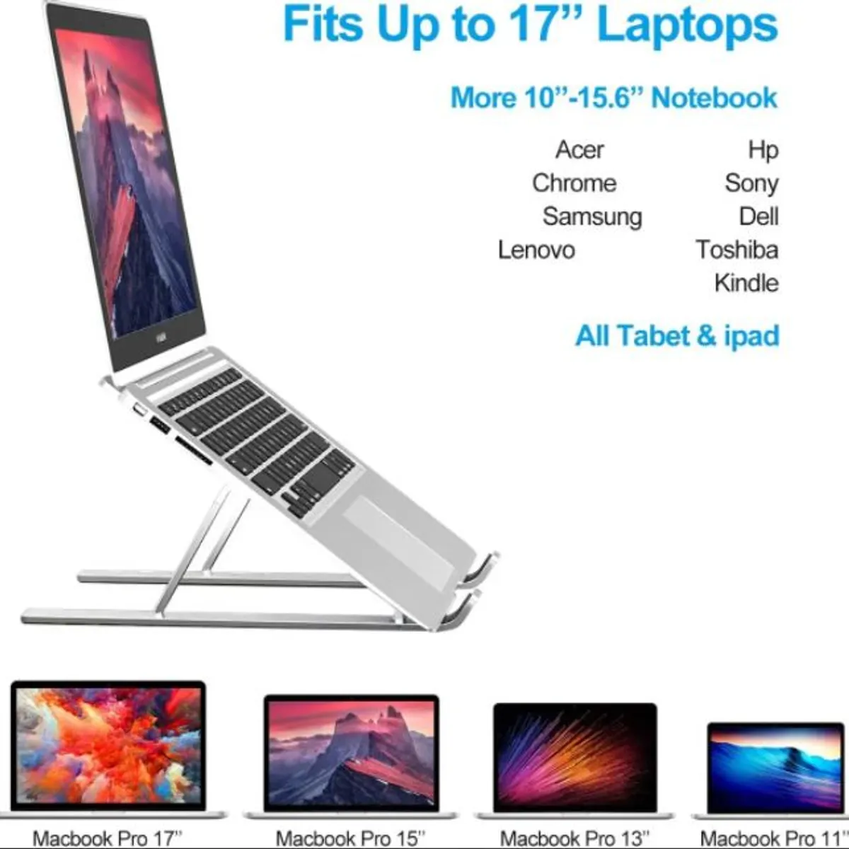 GENERICO - 4 Soporte De Aluminio Portátil Notebook Laptop Tablet Multi
