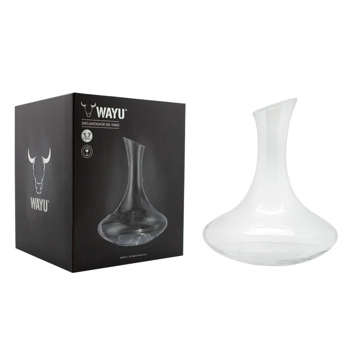WAYU - Decantador Aireador Vino 1,7 Litros Wayu Cristal Premium