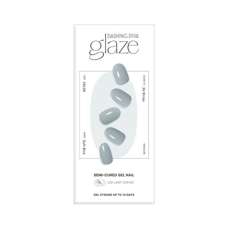 DASHING DIVA - Glaze Semi-Cured Gel Nail: ZMC232N Soft Blue