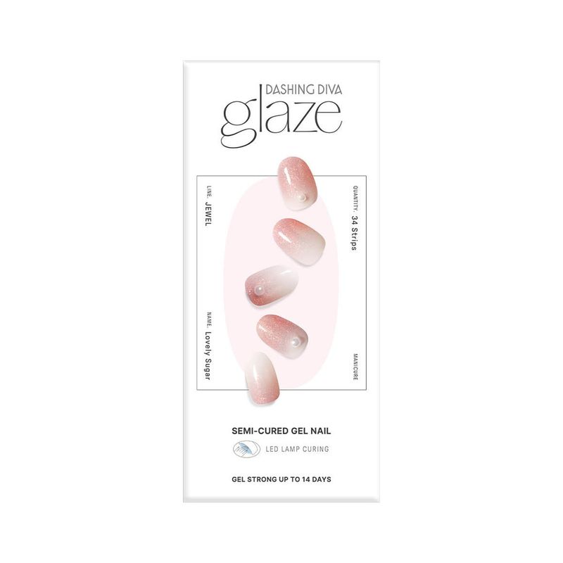 DASHING DIVA - Glaze Semi-Cured Gel Nail: ZMJA048N_CN Lovely Sugar