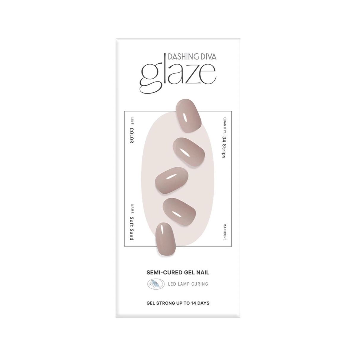 DASHING DIVA - Glaze Semi-Cured Gel Nail: ZMC230N Soft Sand