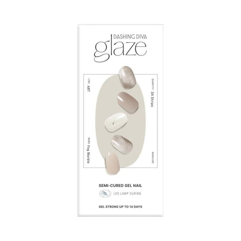DASHING DIVA - Glaze Semi-Cured Gel Nail: ZMA409N Fog Marble