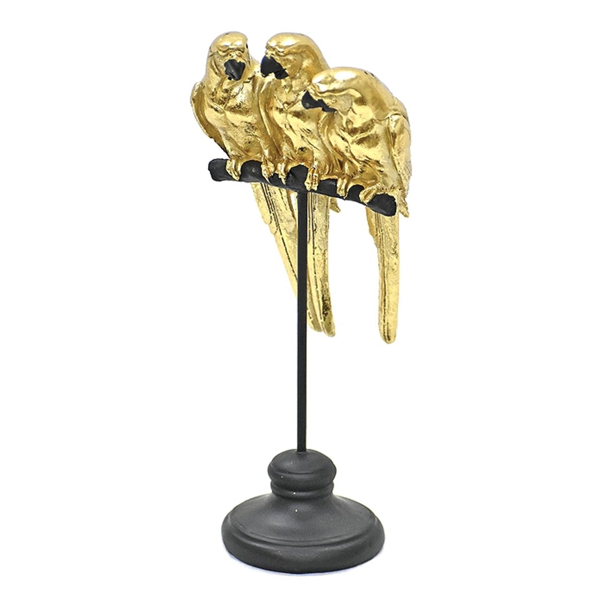 MSA MUEBLES SANTA ANA - Figura Trio de Loros Dorado
