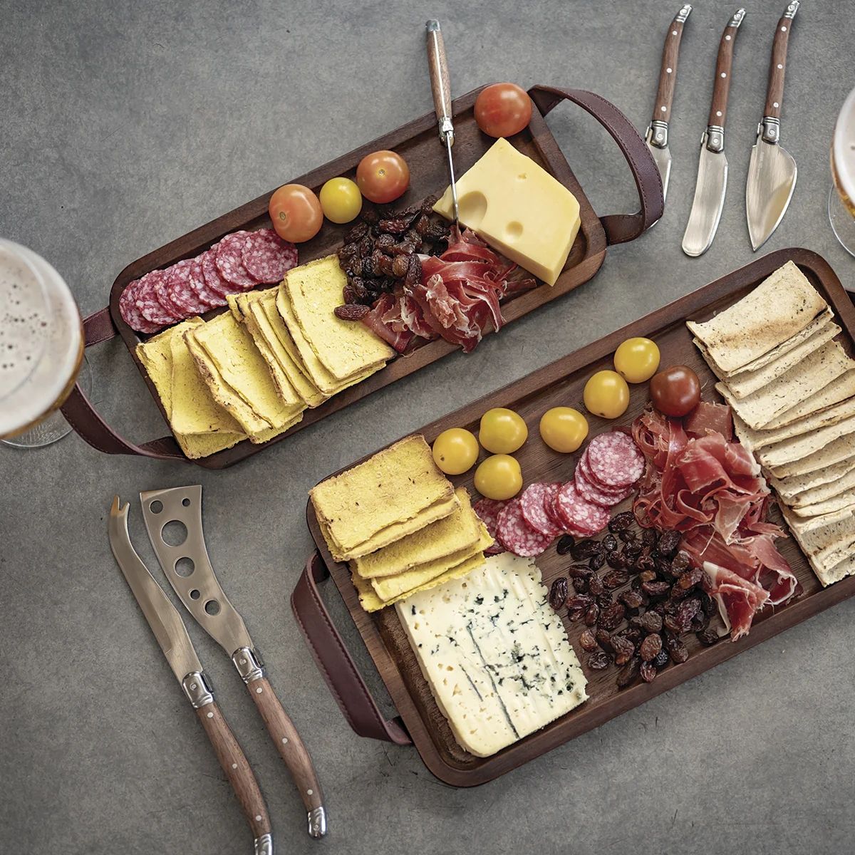 WAYU - Set 6 Cuchillos Aperitivo Wayu Mango Madera Tablas Picoteo