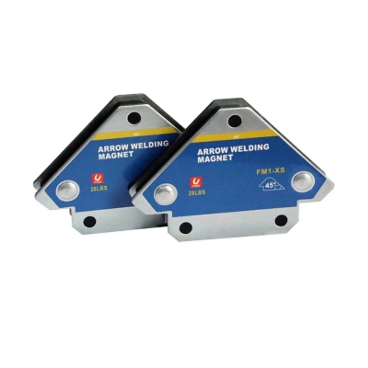 GENERICO - Set 2 Escuadras Magnéticas Soldar Ángulos 45° 90° 135° 28lbs