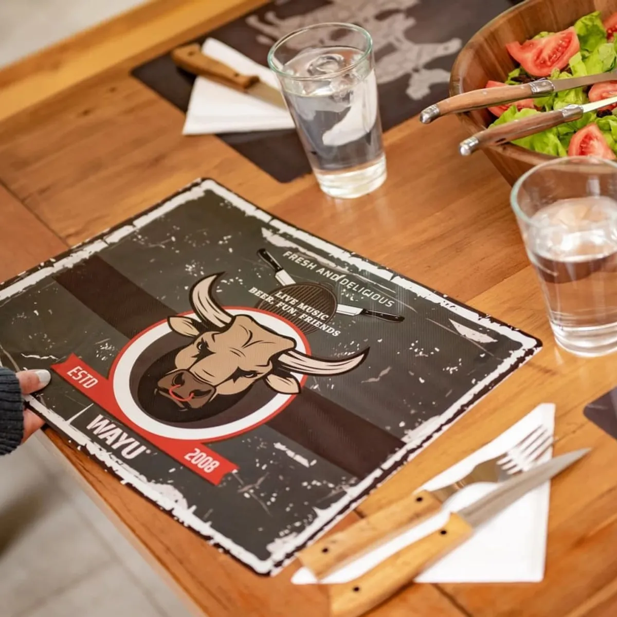 WAYU - Individual 40x30cm Toro Wayu Mesa Quincho Asado Cocina