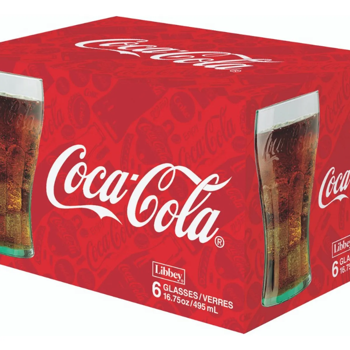 LIBBEY - SET 6 VASOS DISEÑO COCA COLA 495 ML