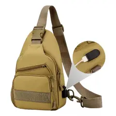 GENERICO - Bolso Táctico Impermeable Banano Bandolero Cruzado Carga Usb