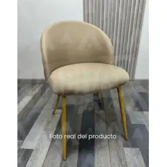 GENERICO - Pack de 4 Sillas estilo nórdico tapiz lino - Beige